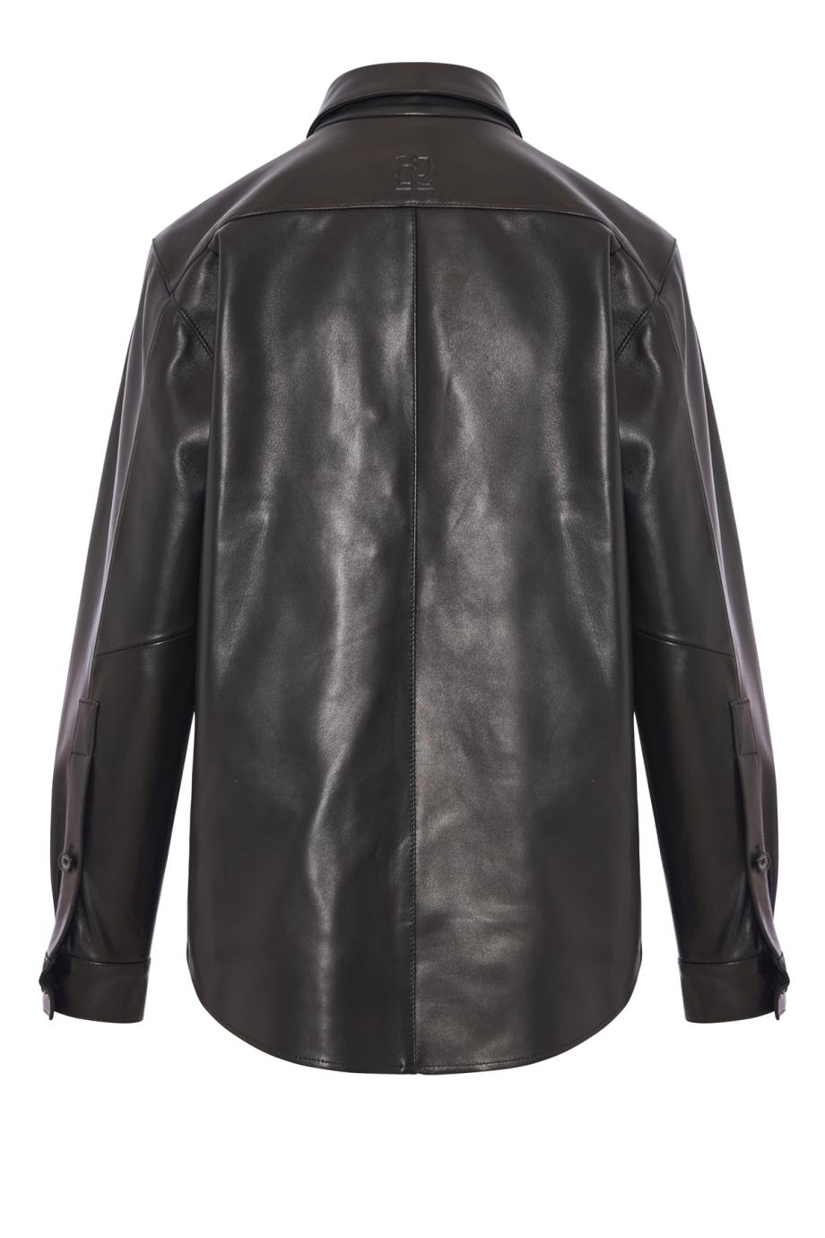 Leather button down shirt
