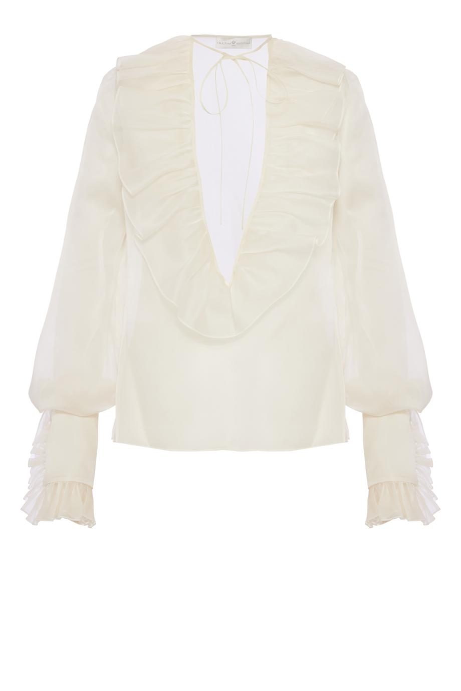 Ruffled silk-organza blouse