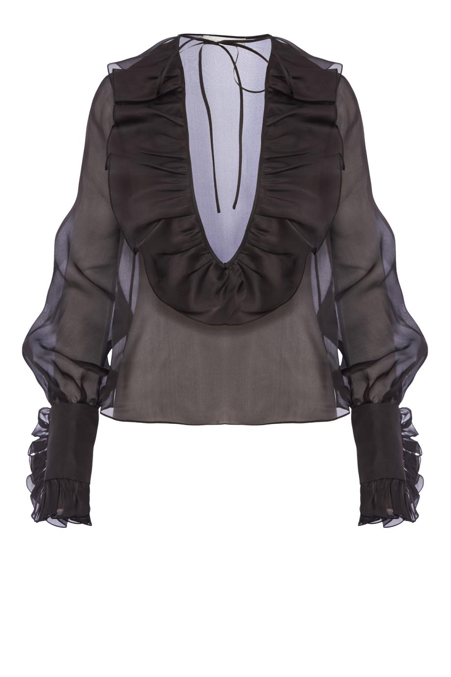 Ruffled silk-organza blouse