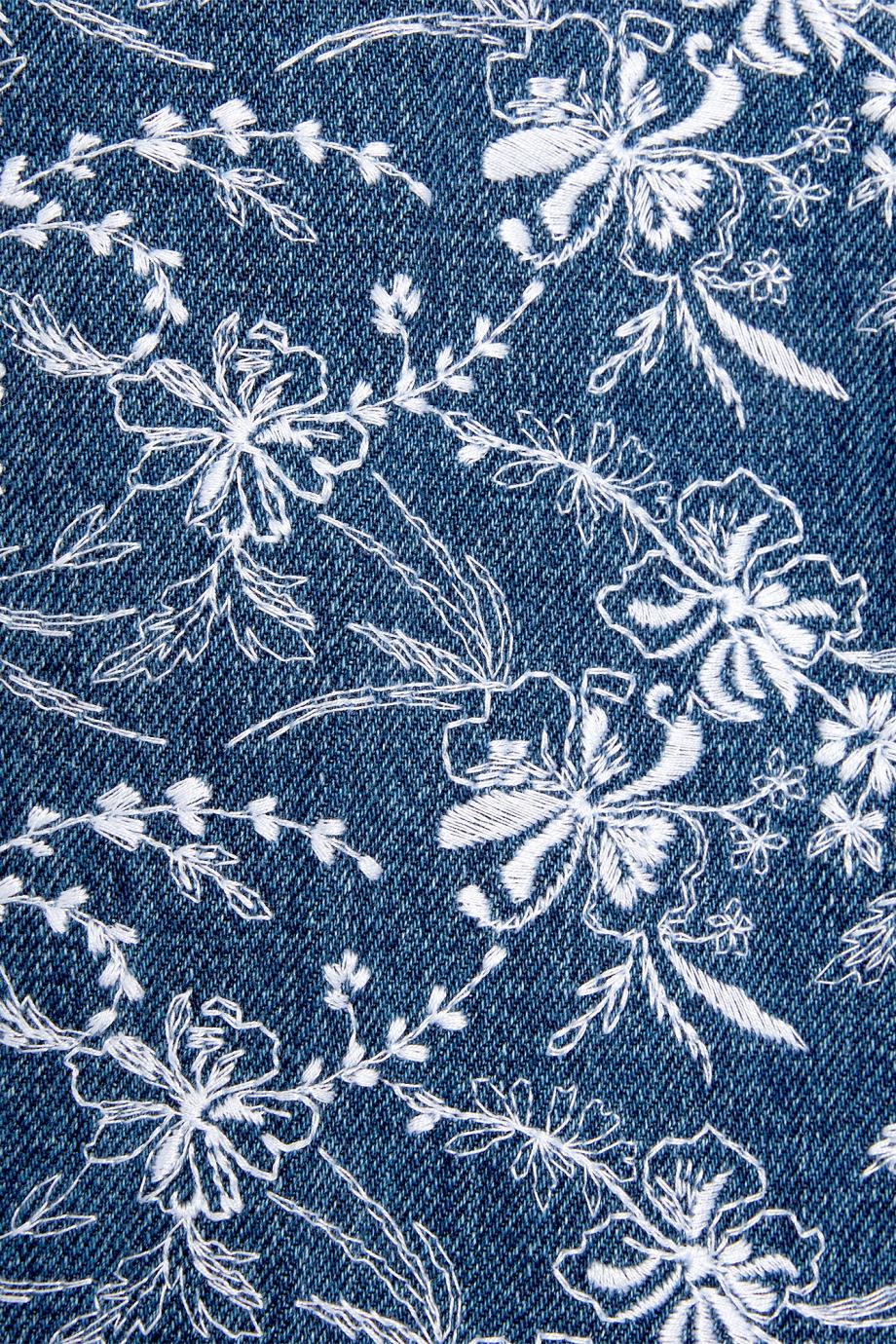 Embroidered denim pants