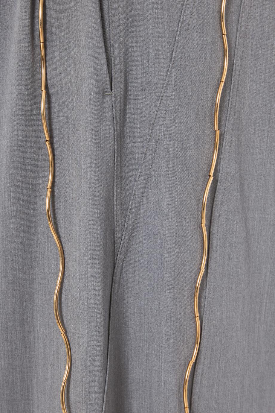 Phebe - chain adorned wide-leg wool pants