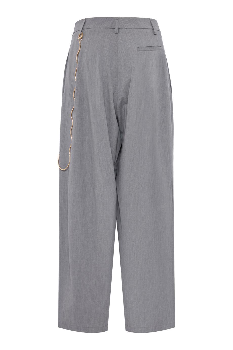 Phebe - chain adorned wide-leg wool pants