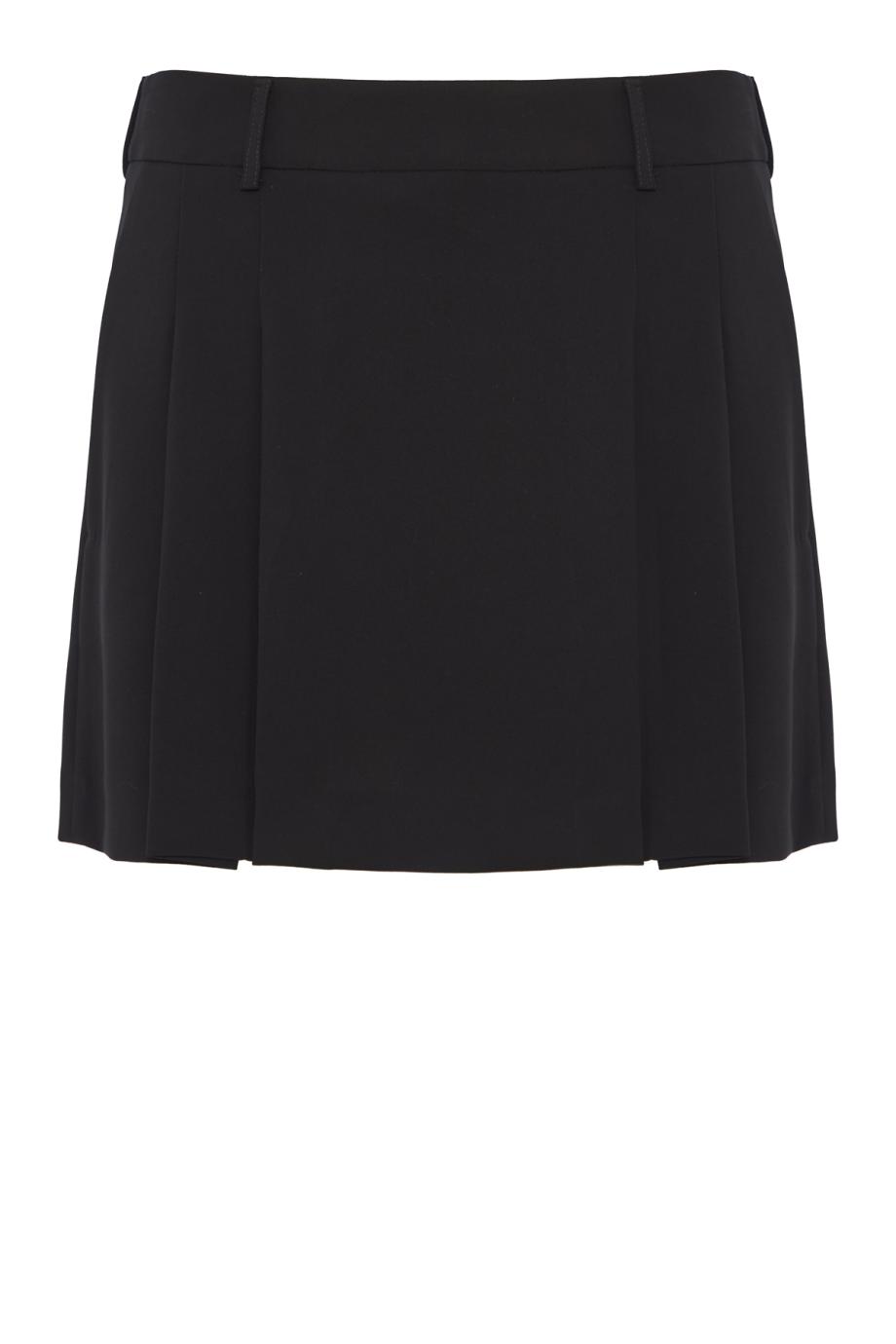 Pleated flannel mini skirt