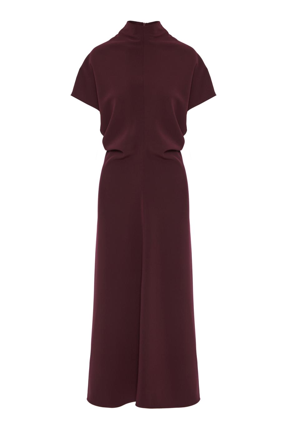 Ruched crepe midi dress
