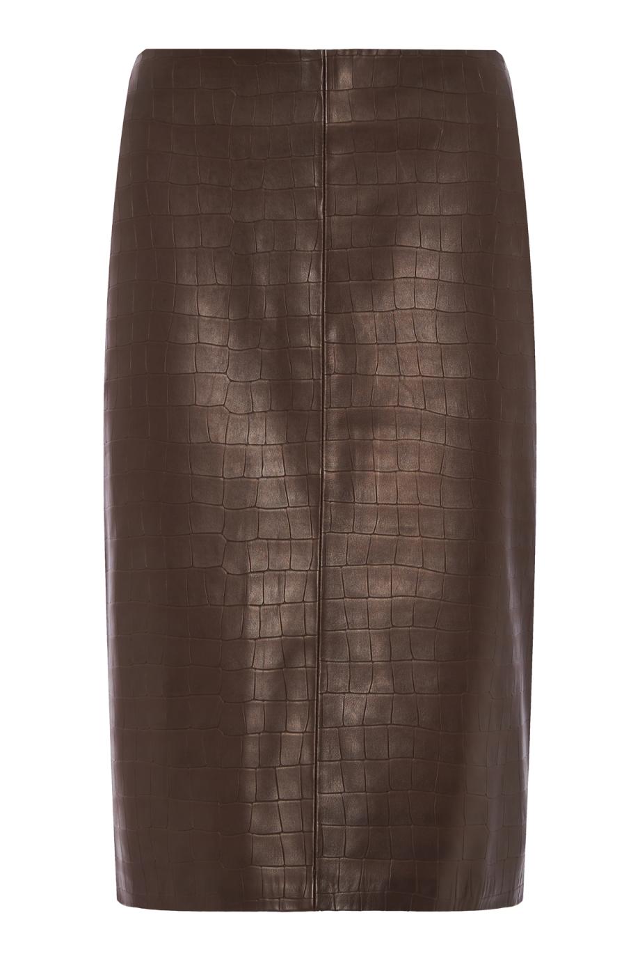 Tubino croc-leather midi skirt
