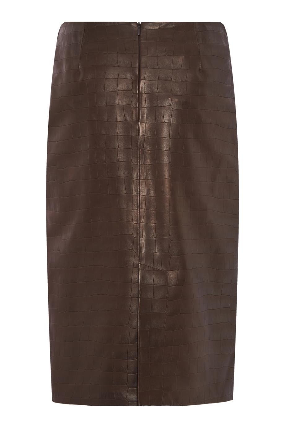 Tubino croc-leather midi skirt
