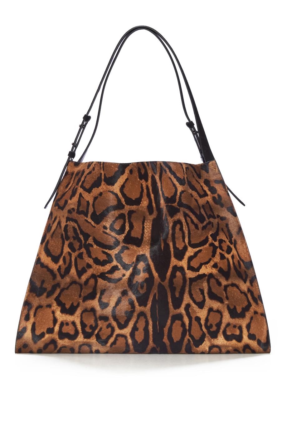 Baggy printed calf-hair shoulder bag