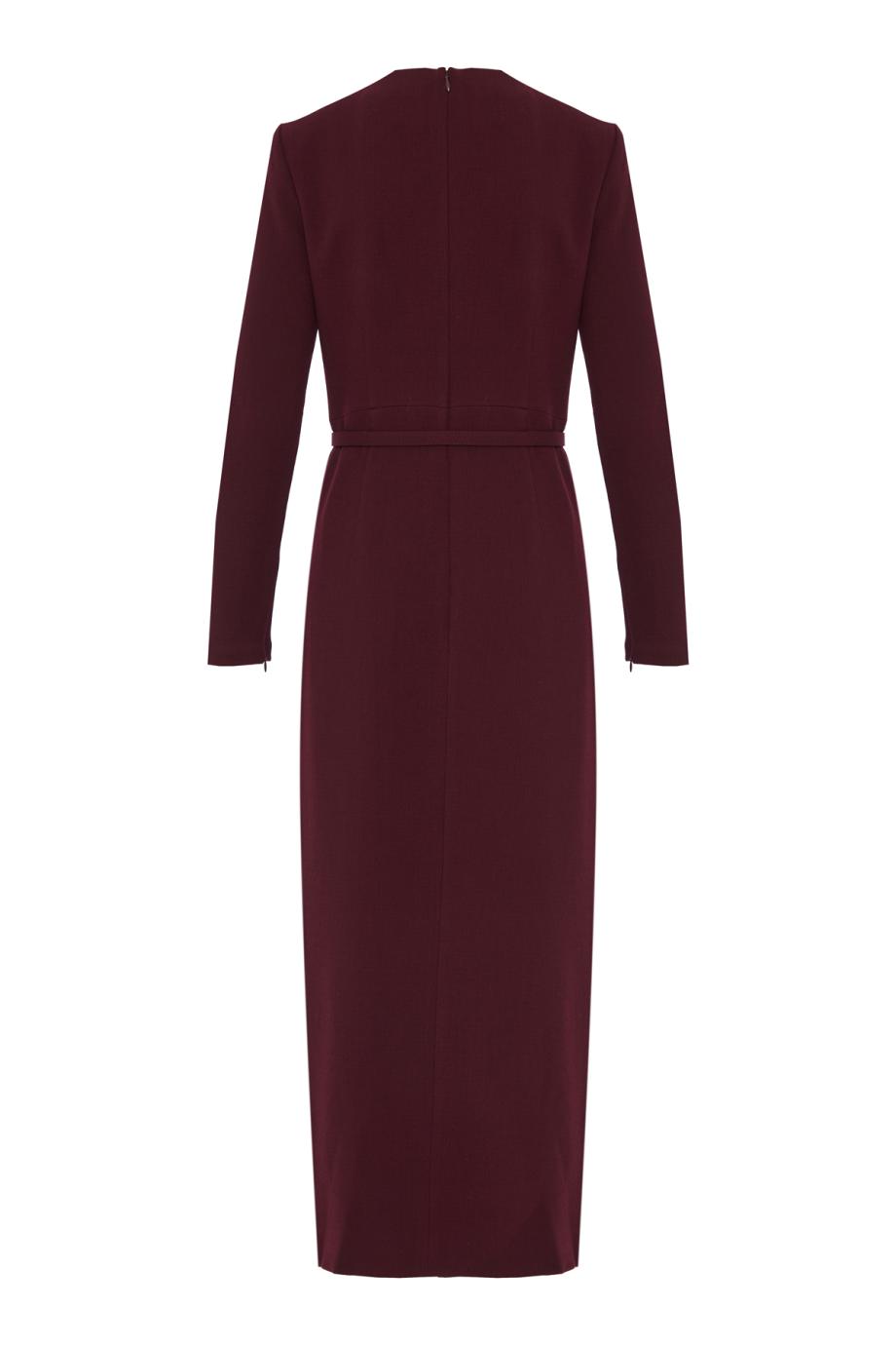 Ruched wool midi dress