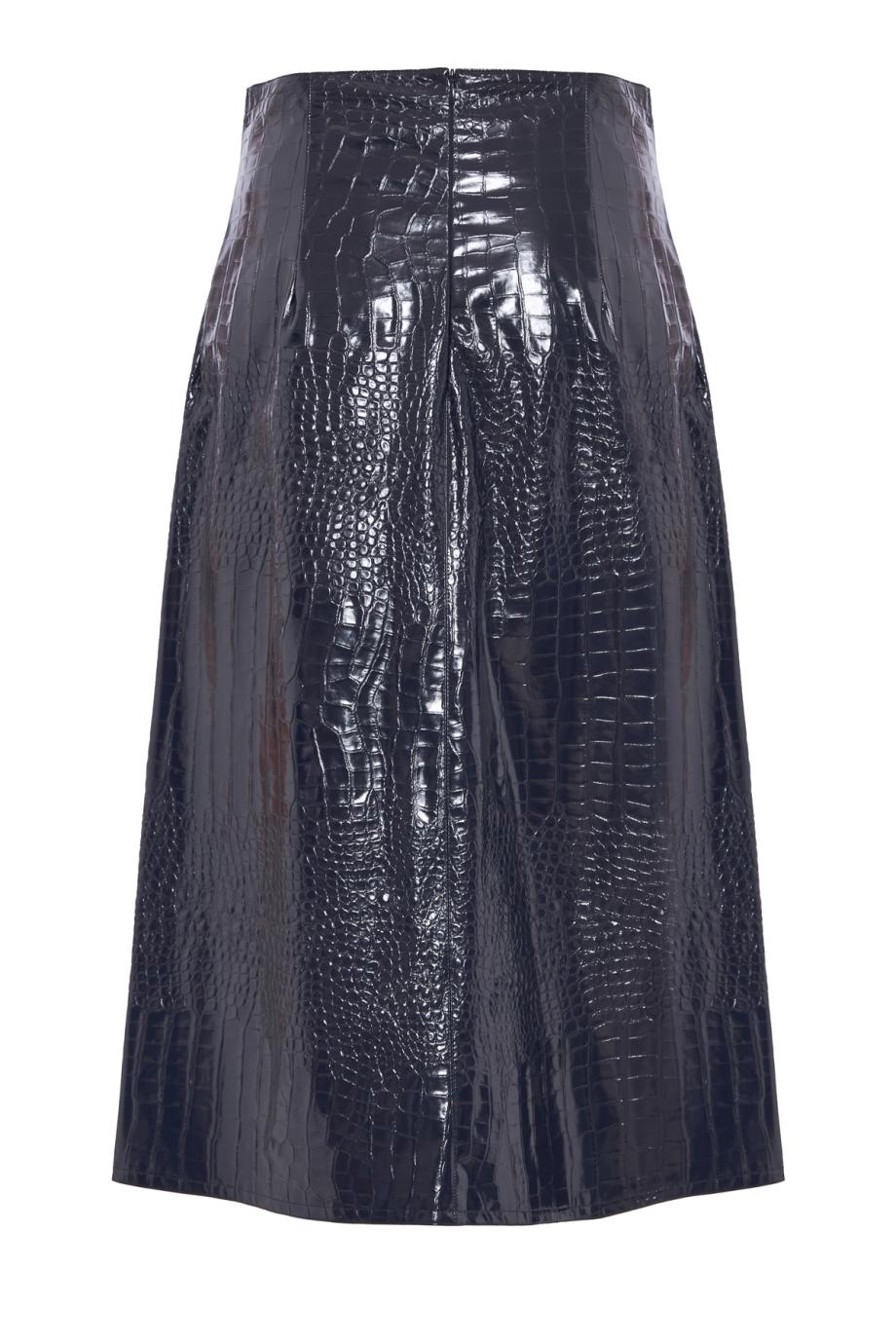 Dingo croc-leather midi skirt