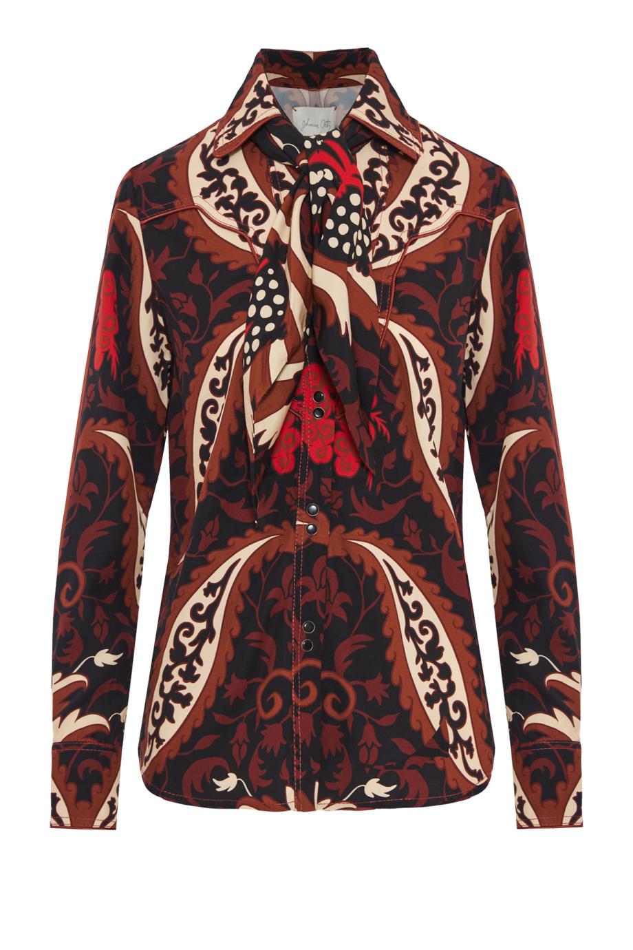 Hacia Puerto printed jersey blouse