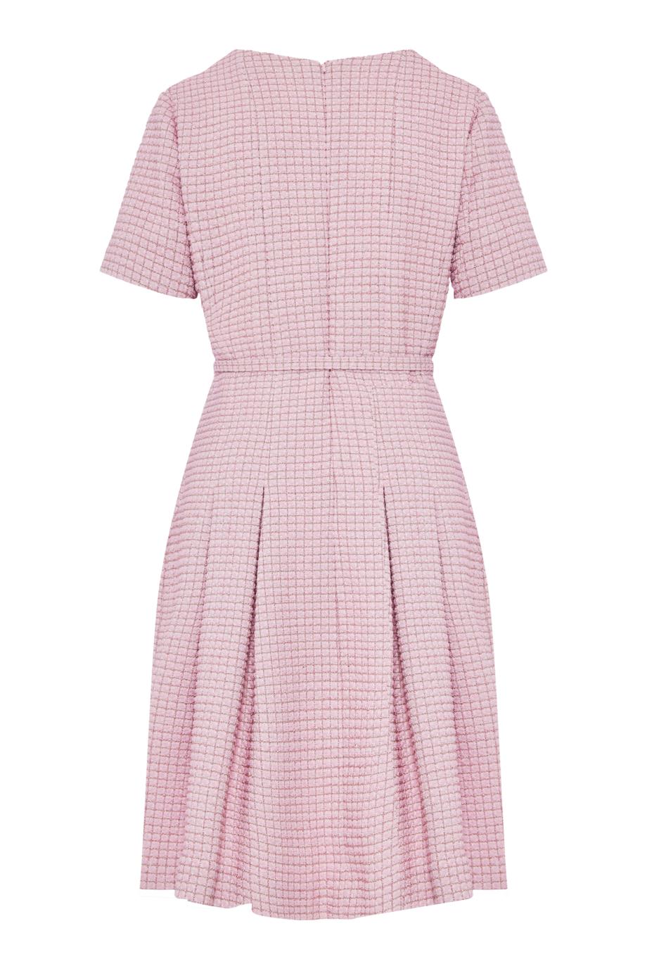 Lurex check tweed flare midi dress