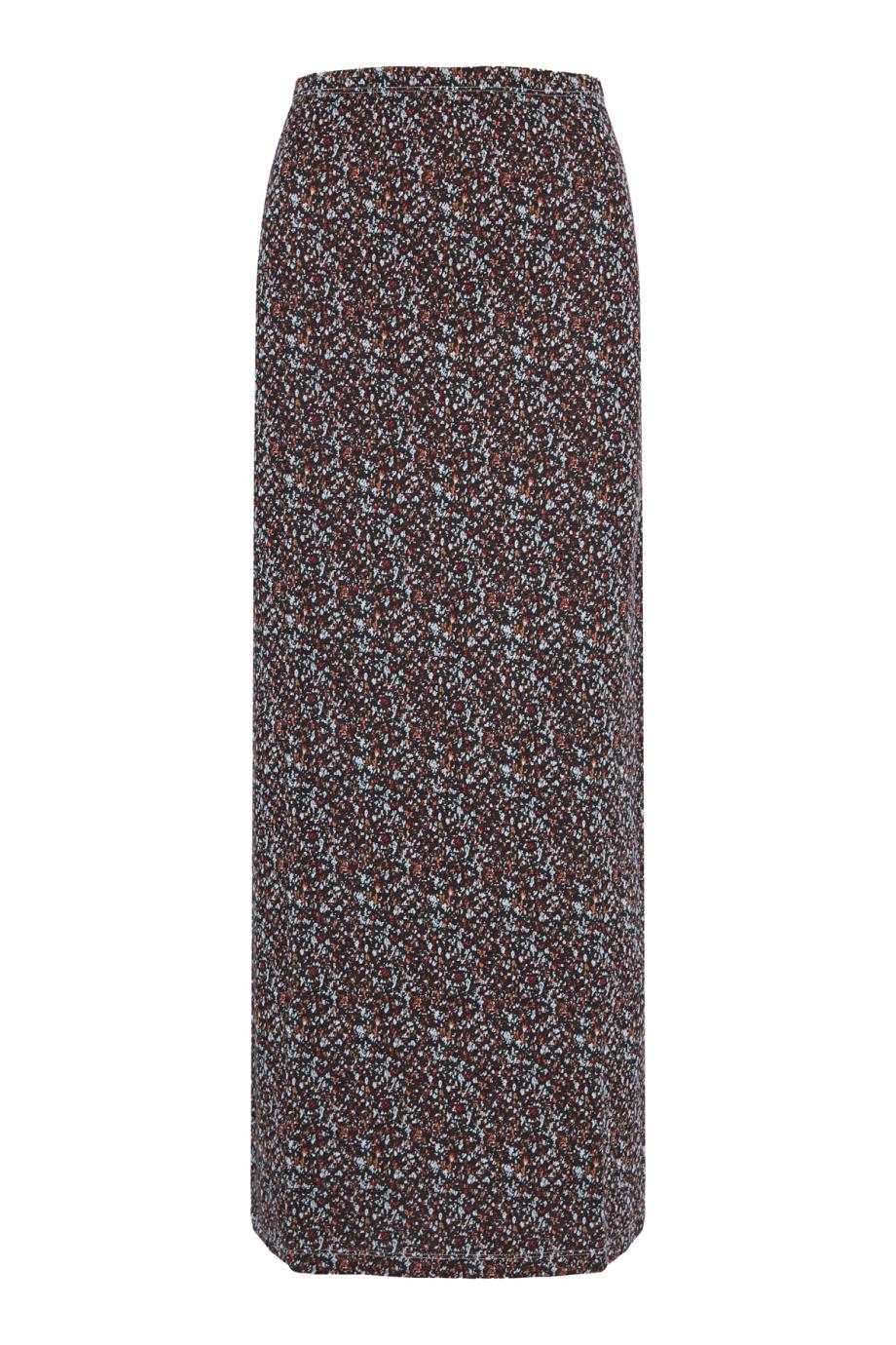 Printed crepe midi skirt 
