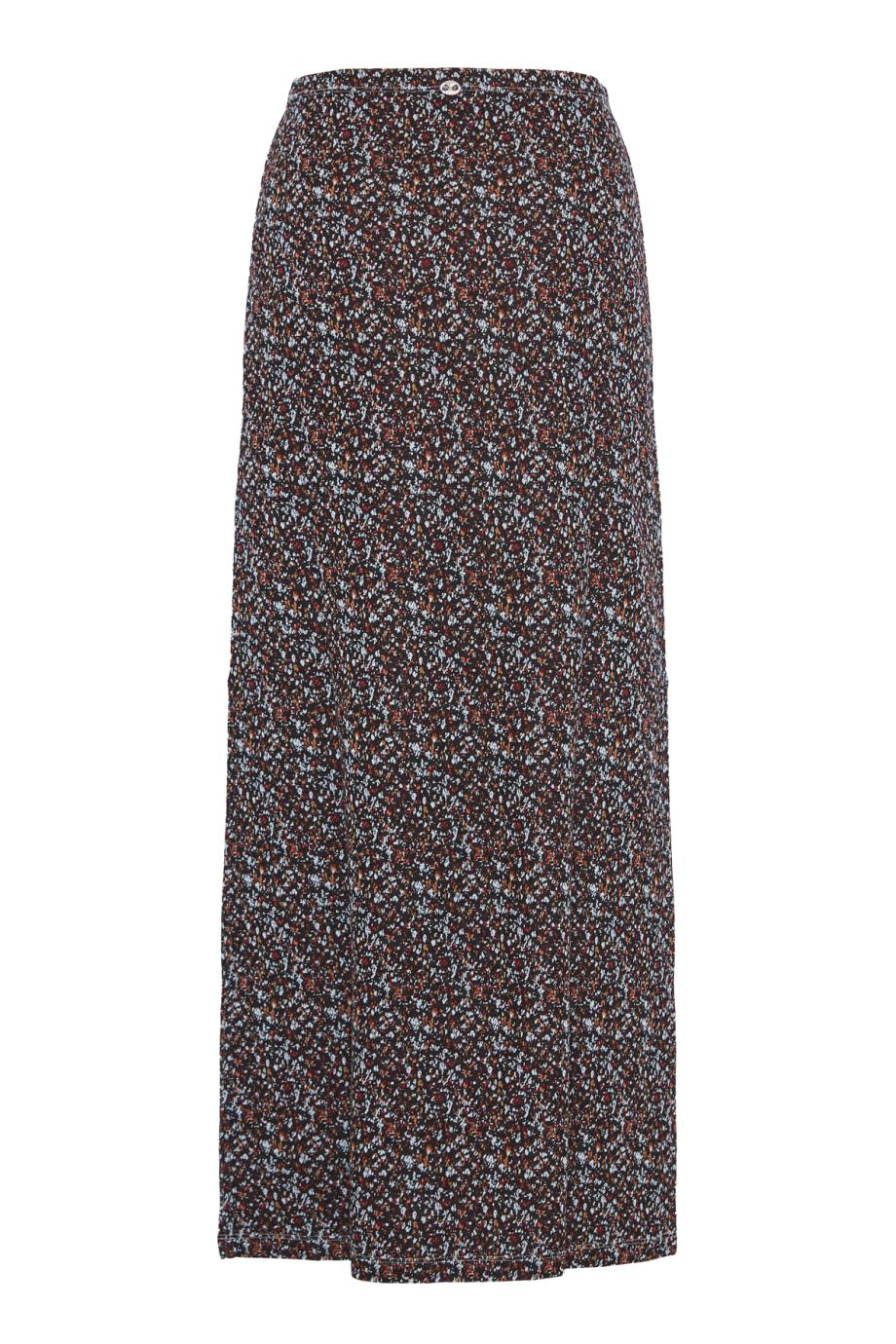 Printed crepe midi skirt 