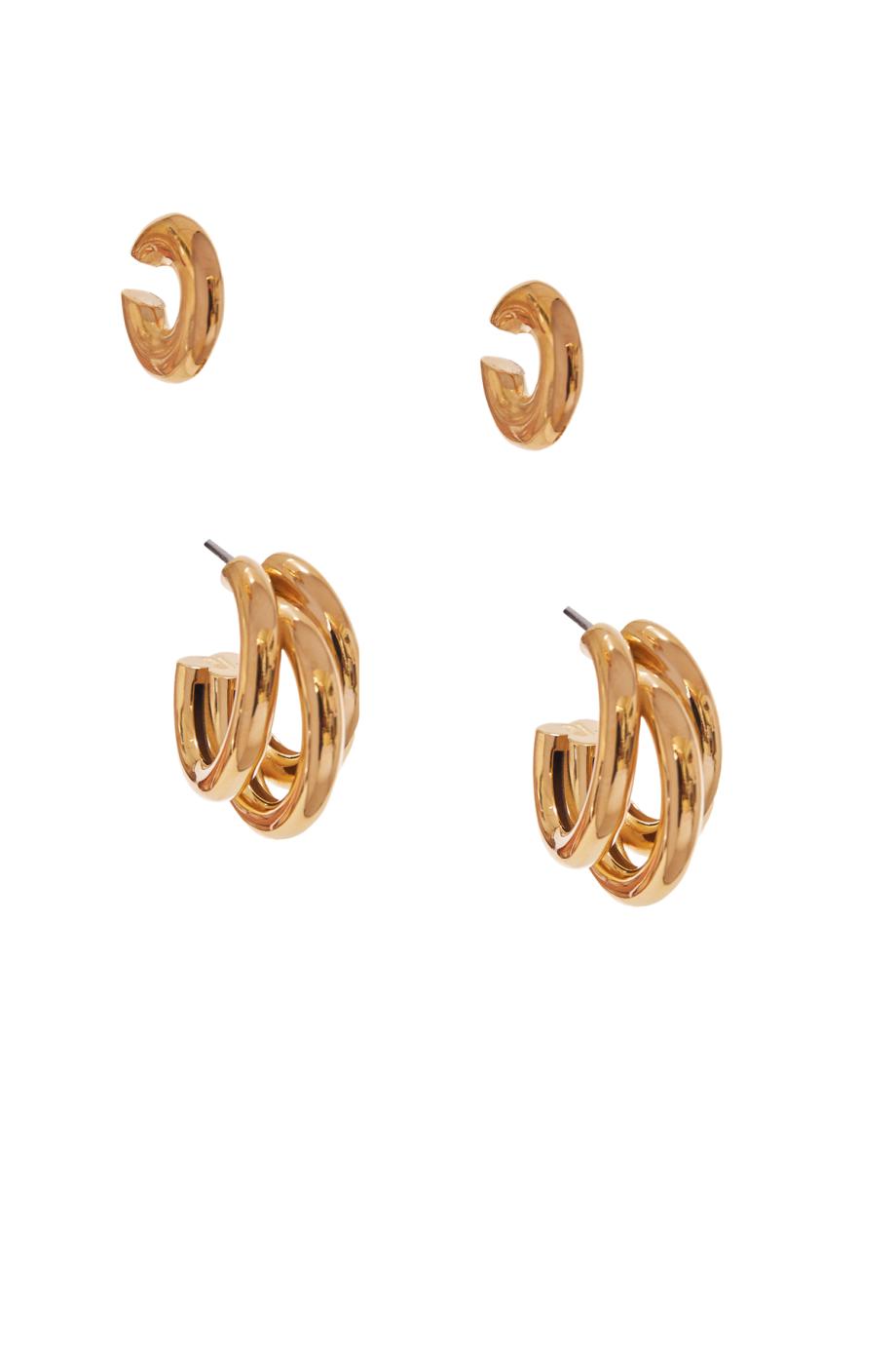 Gold-tone earrings and ear cuffs