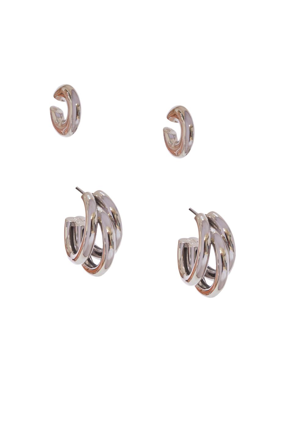 Duo of hoops Silver and punk ear cuffs