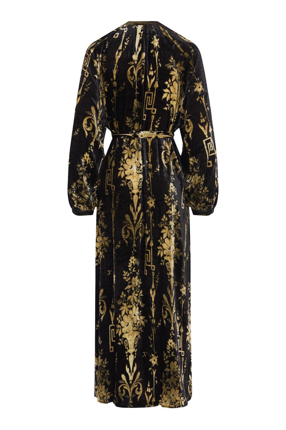 Kanada mbroidered velvet midi dress