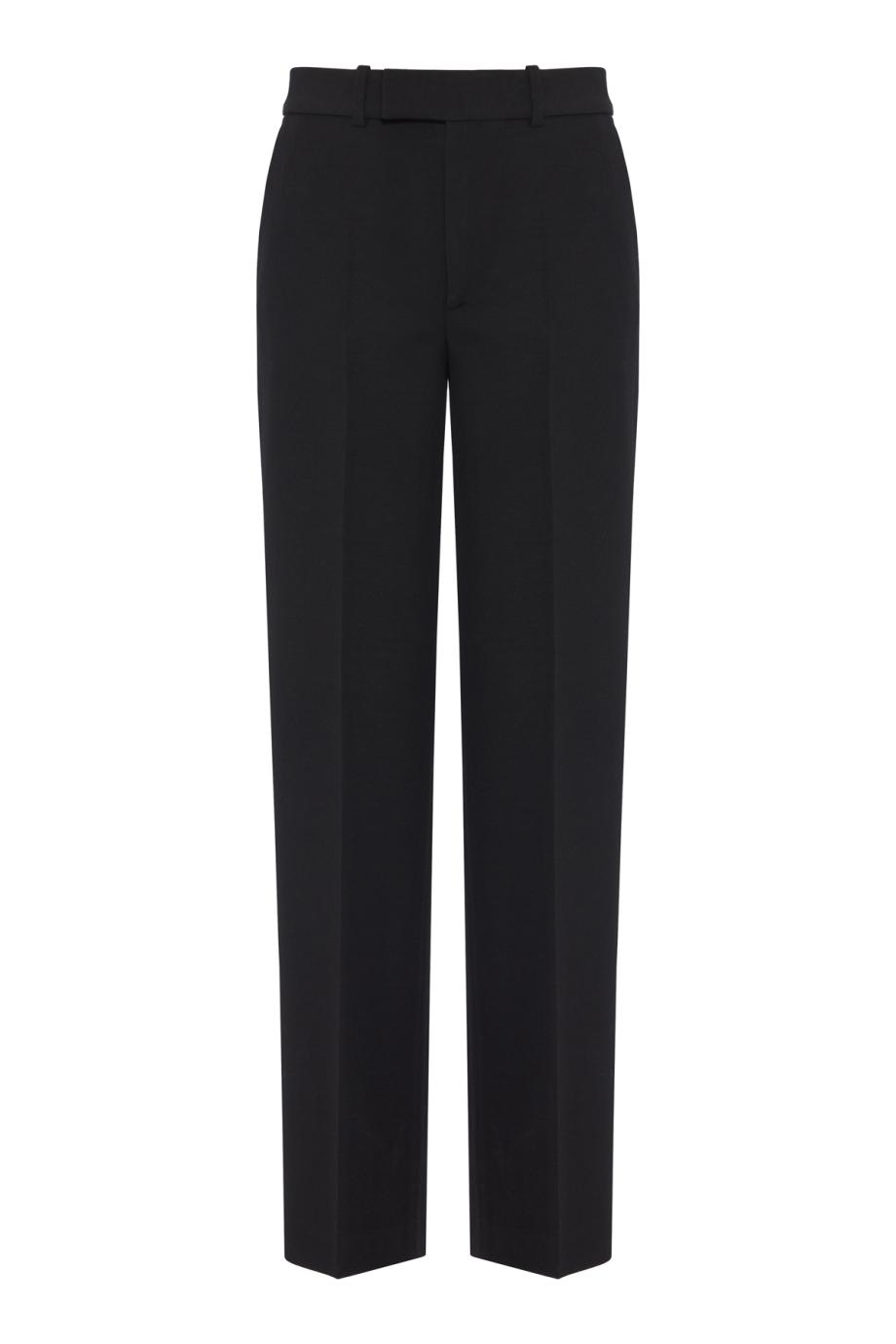 Straight leg wool-blend pants