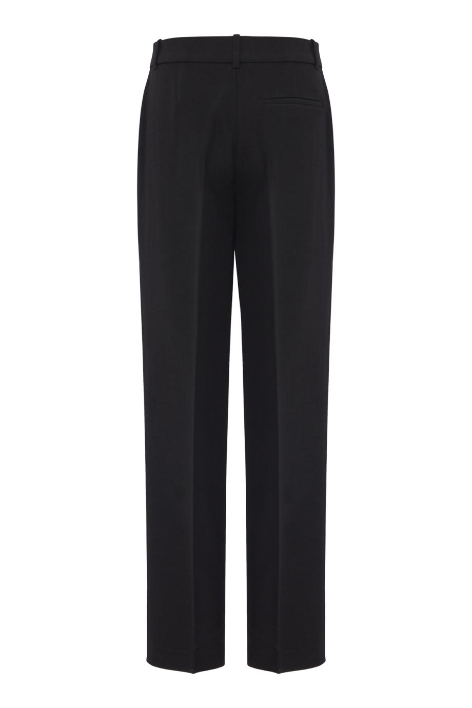 Straight leg wool-blend pants