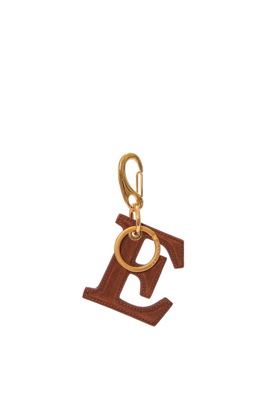 BAG CHARM LETTER E SUEDE