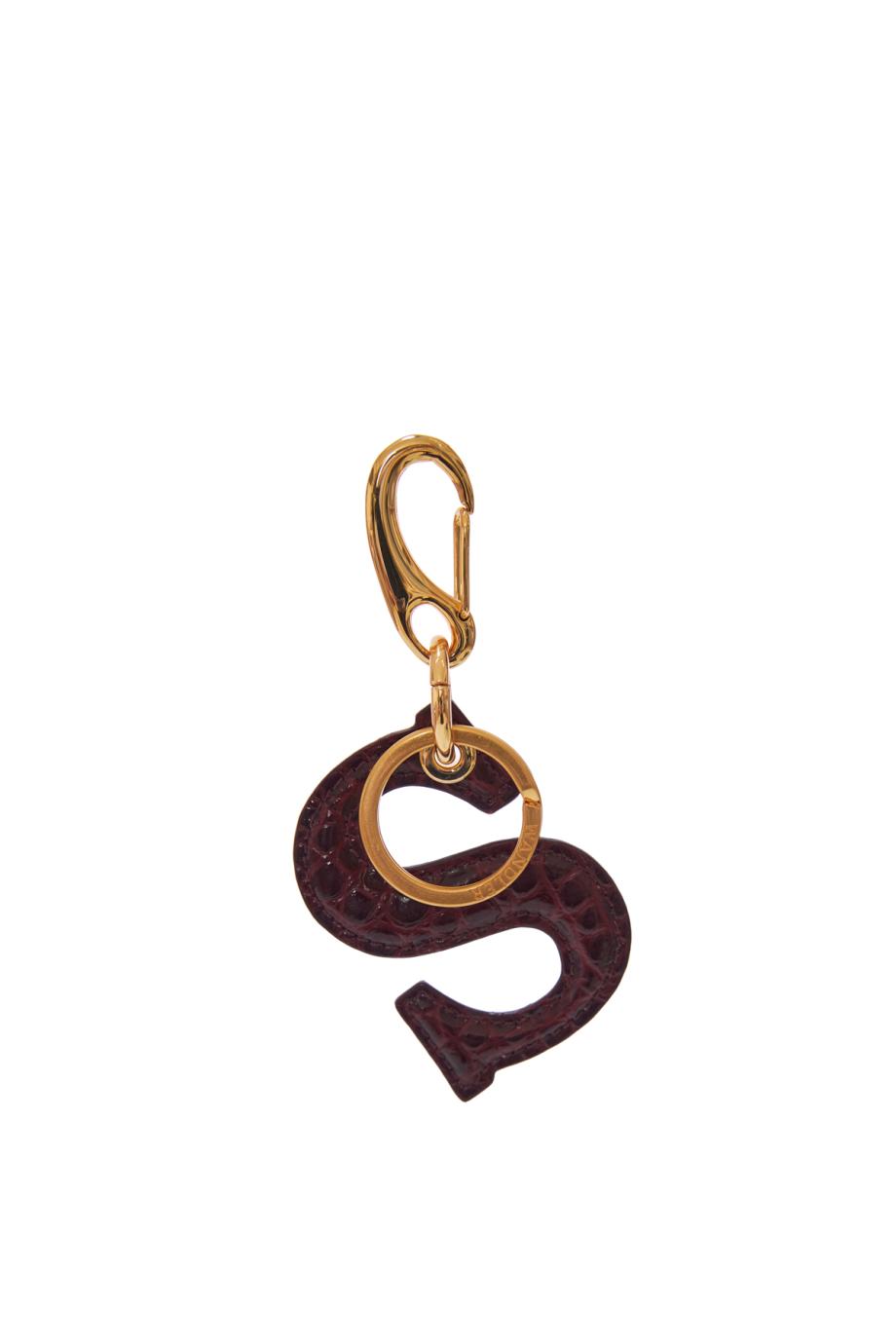 Bag Charm Letter S Bordeaux Croco
