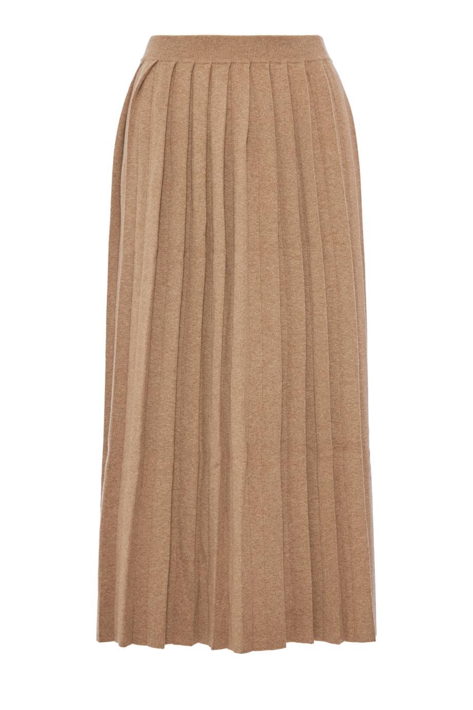 Minda pleated cashmere and cotton midi skirt
