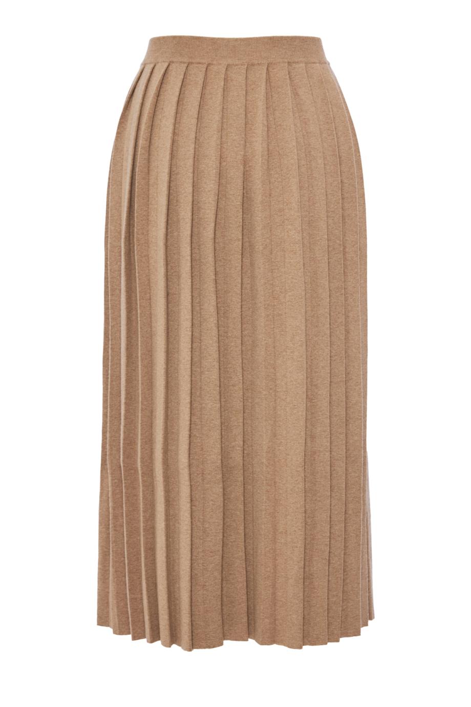 Minda pleated cashmere and cotton midi skirt