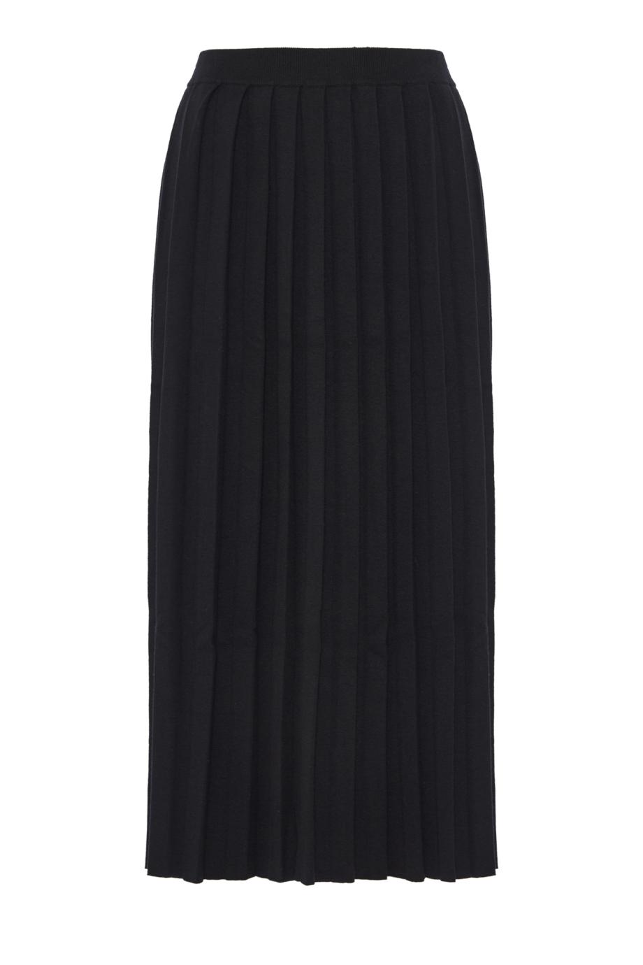 Minda pleated cashmere and cotton midi skirt