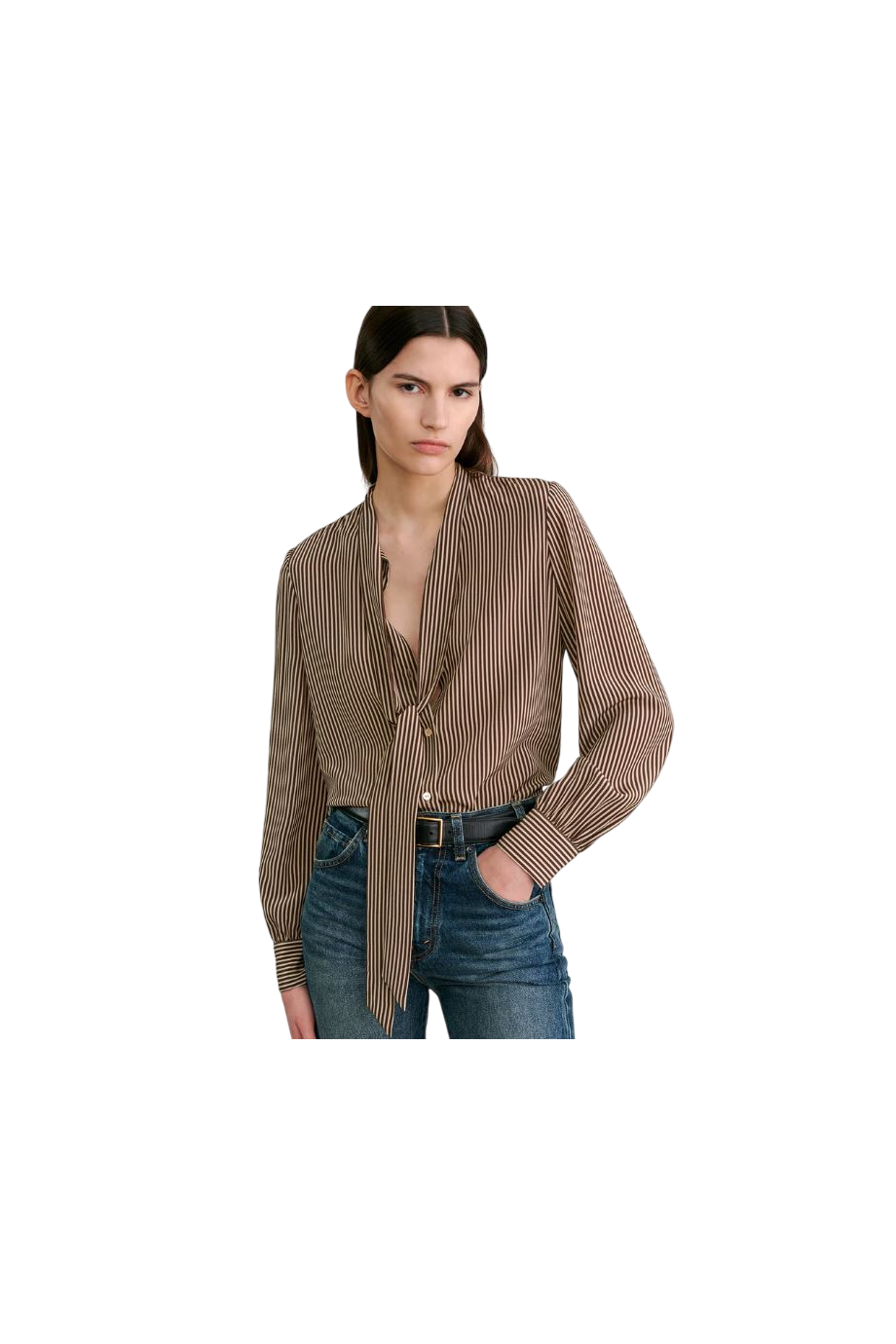 Irina striped silk blouse