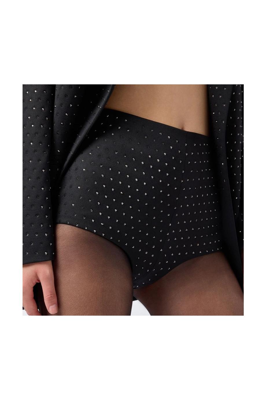 Tami crystal-embellished crepe shorts 