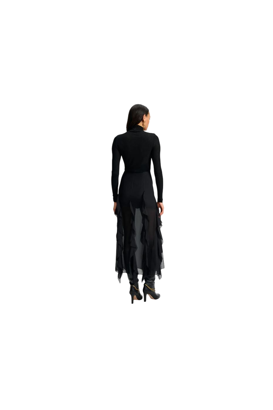 Ava ruffled silk maxi skirt