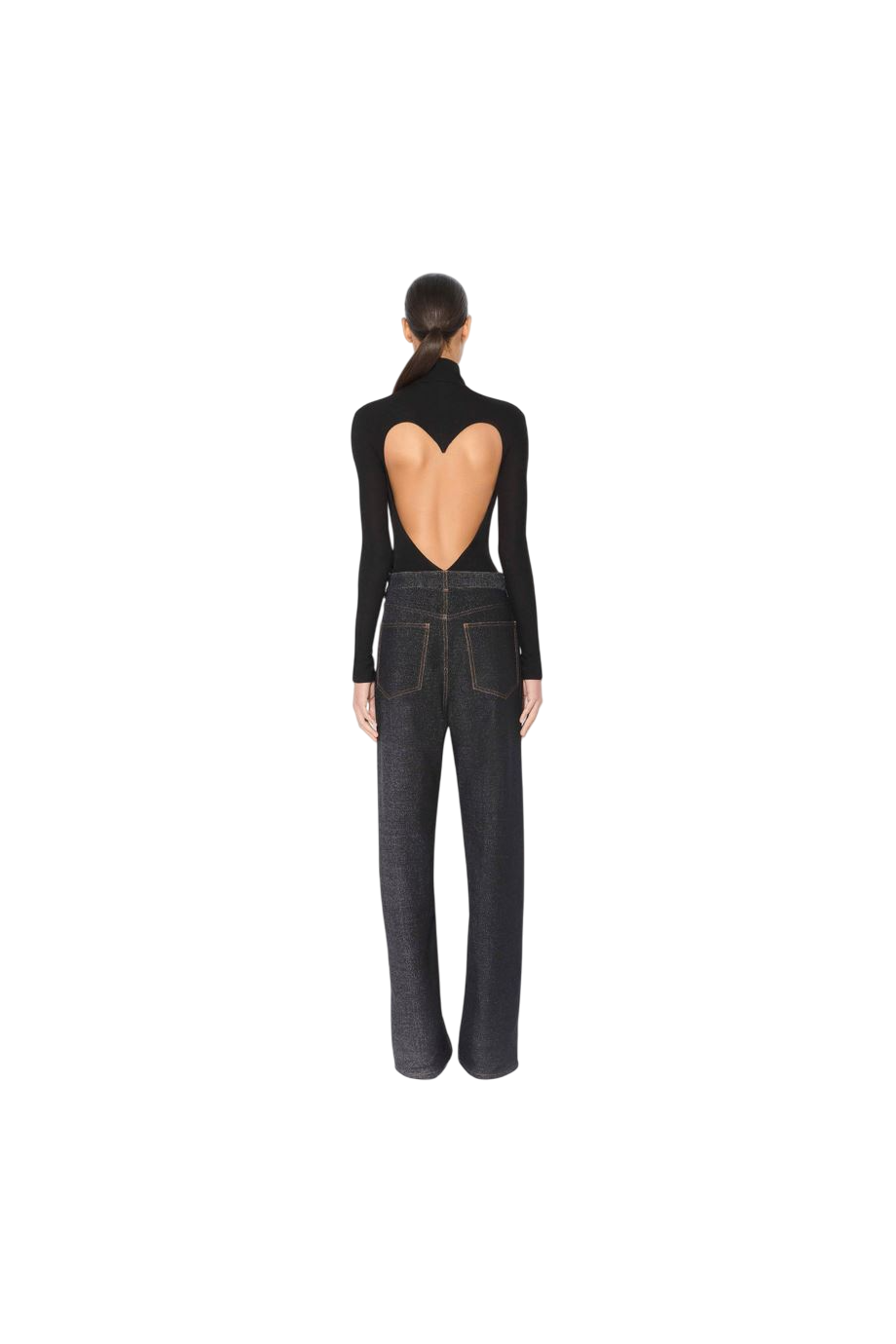 Low-waist denim jeans