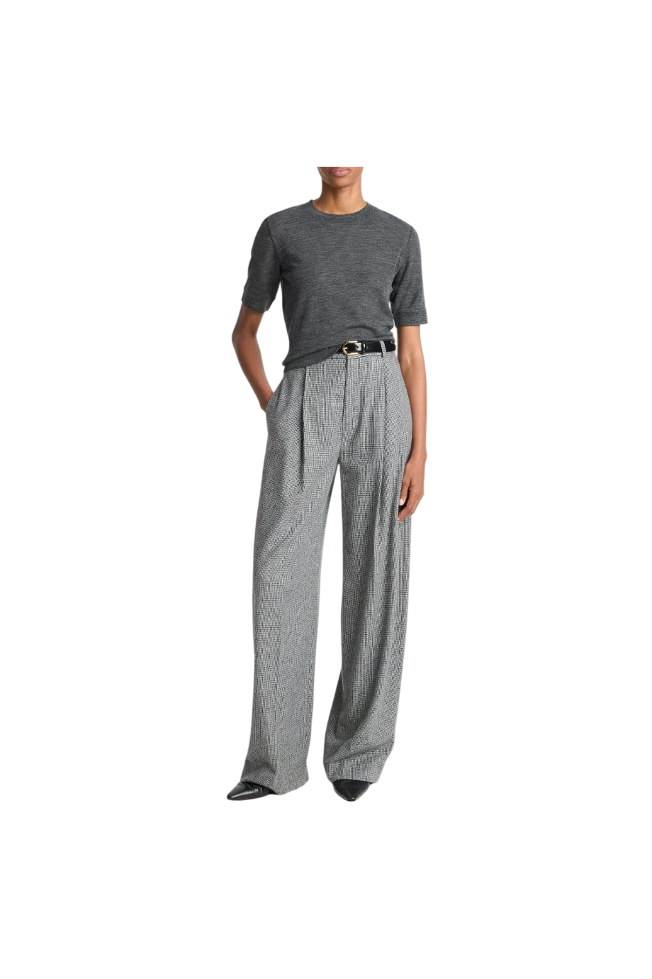Roma checked wool-blend pants 