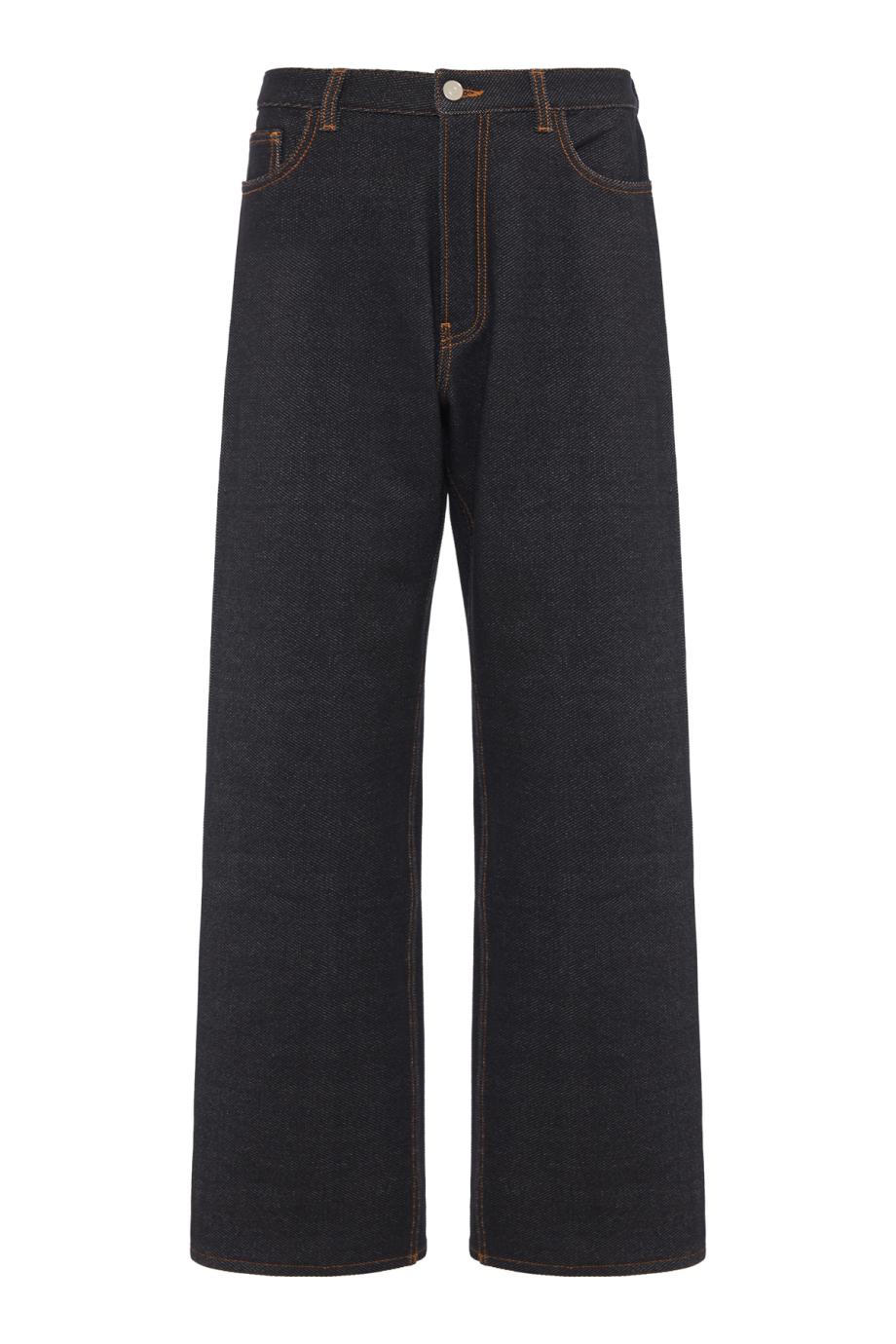 Denim knit loose pants