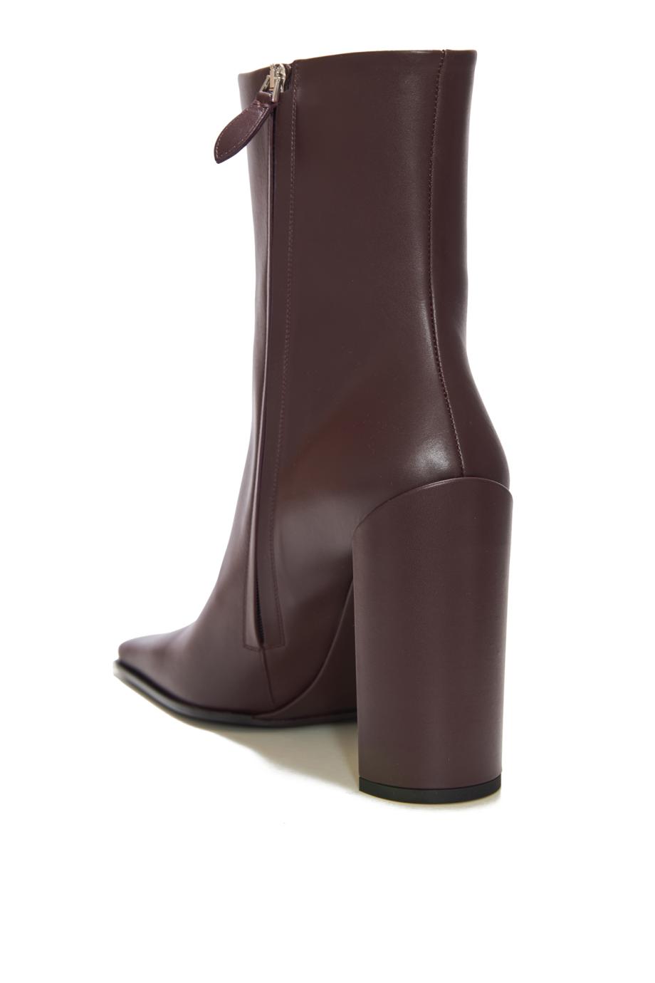 Square ankle boots in calfskin