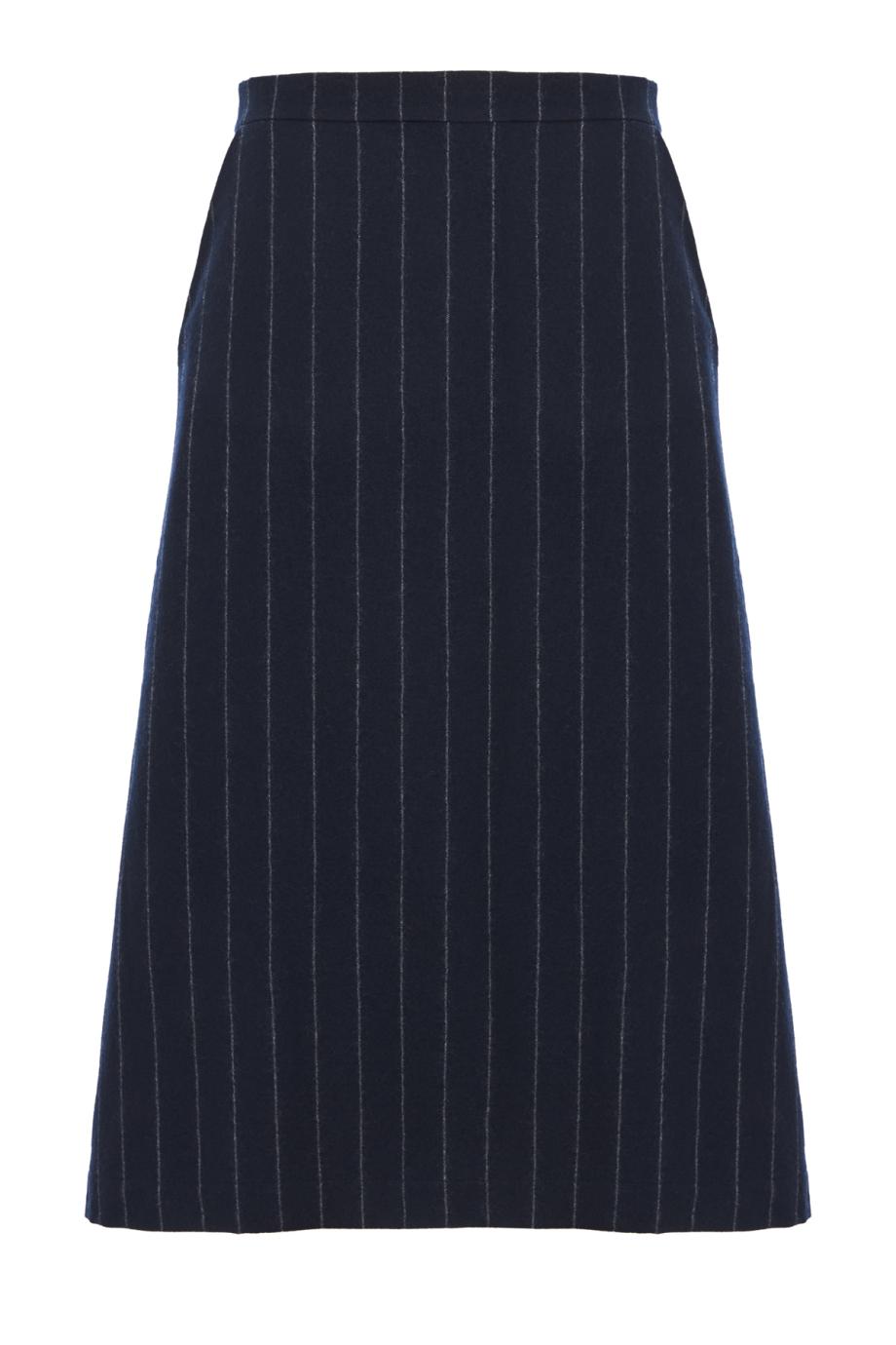 Jayne pinstriped wool midi skirt