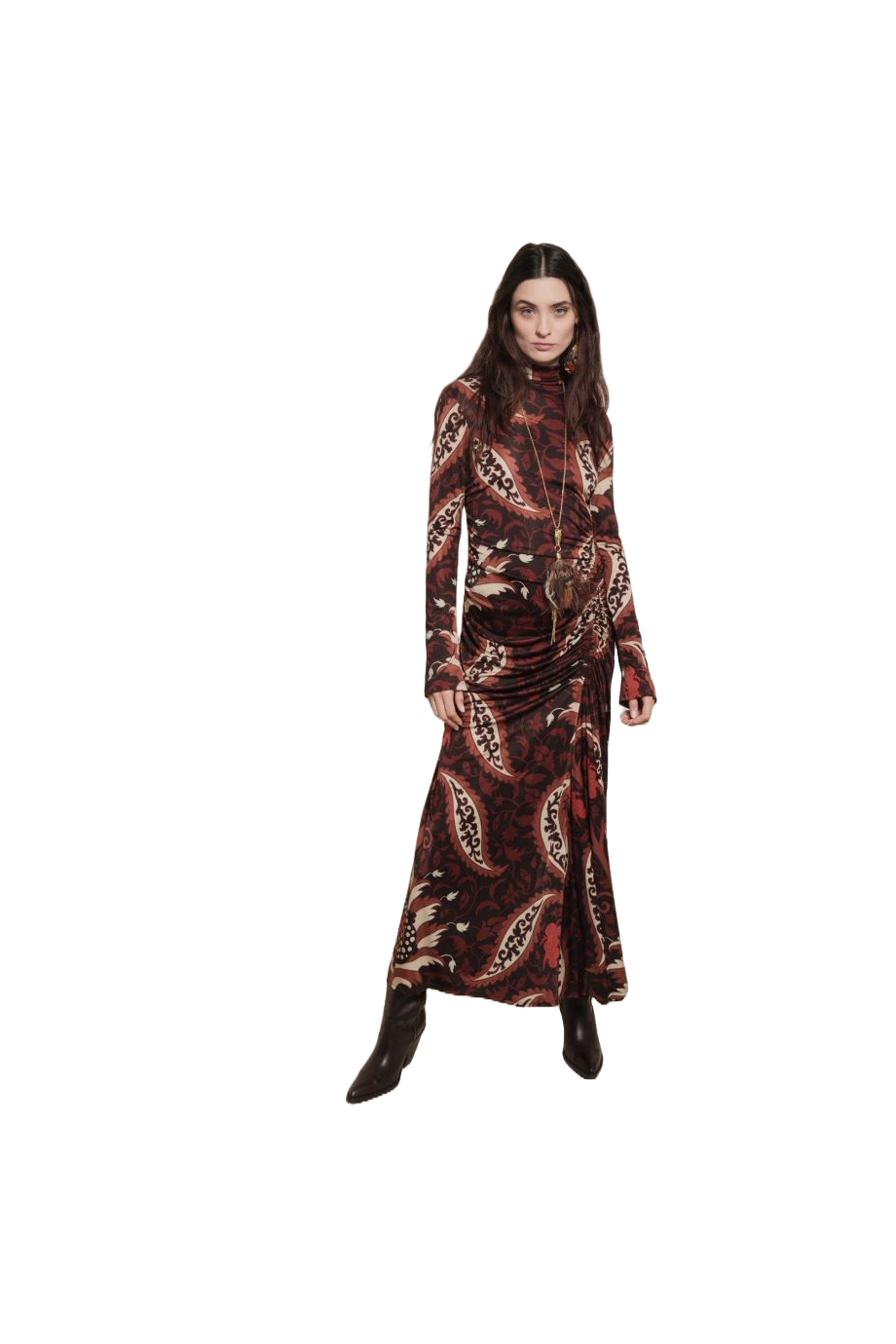 Start Point printed jersey midi dress