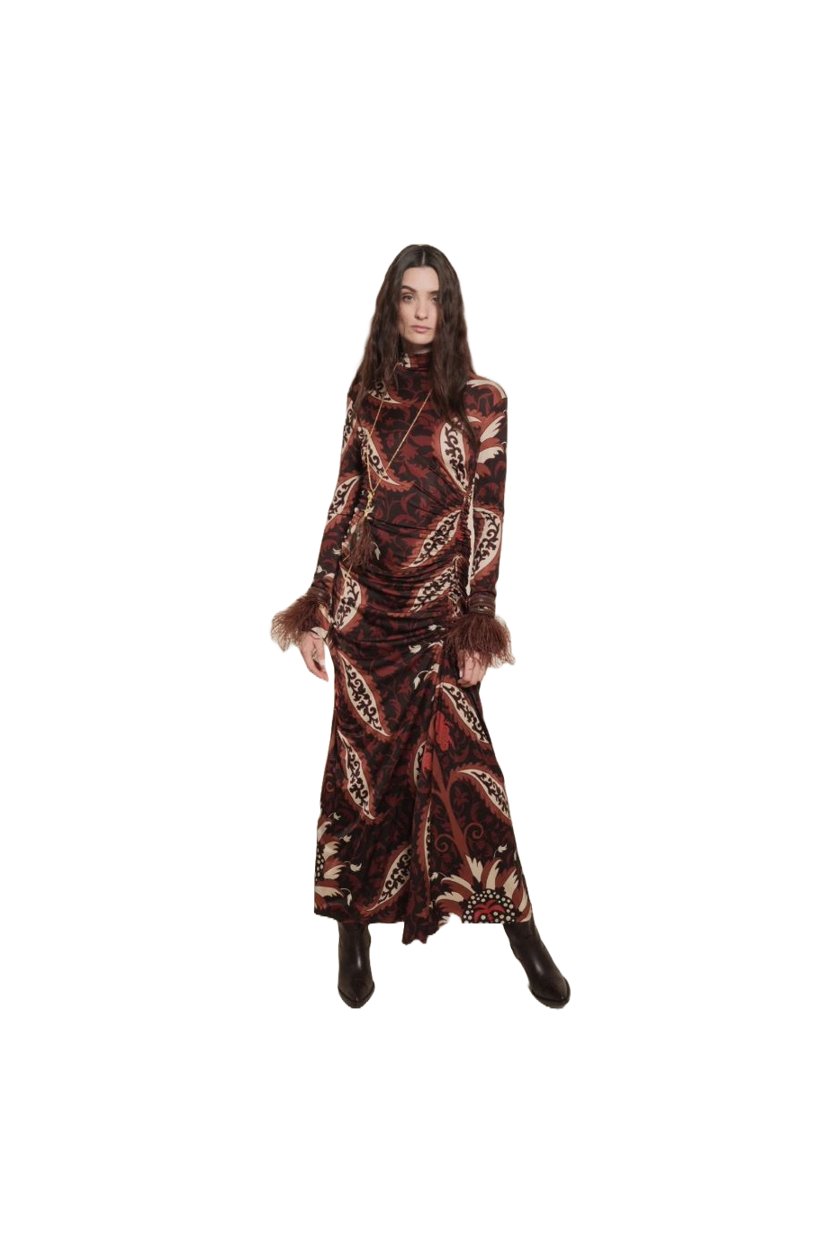 Start Point printed jersey midi dress
