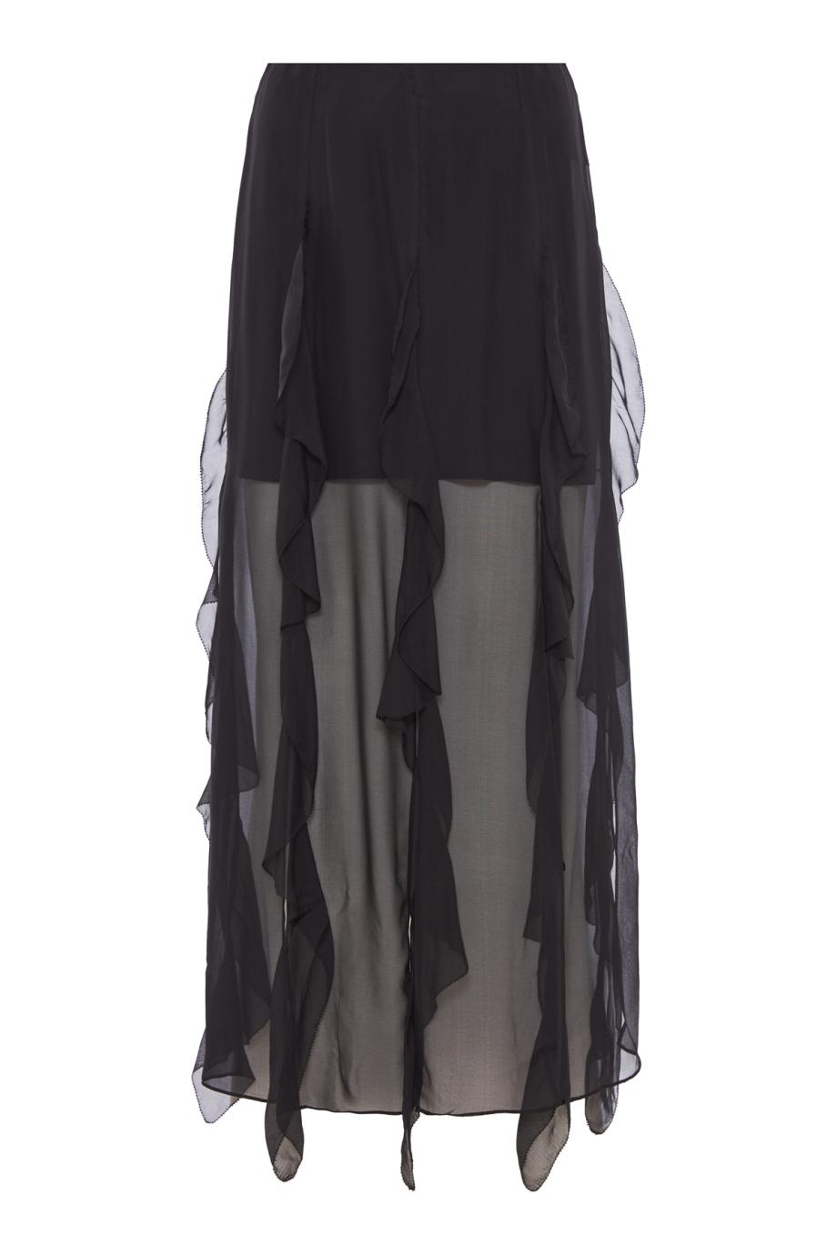 Ava ruffled silk maxi skirt