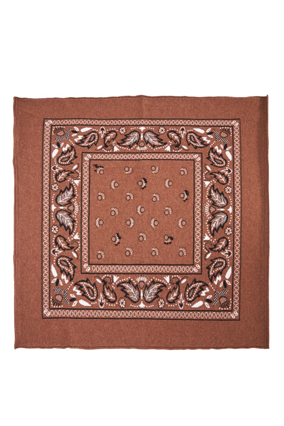 Bandana printed cashmere and cotton scarf