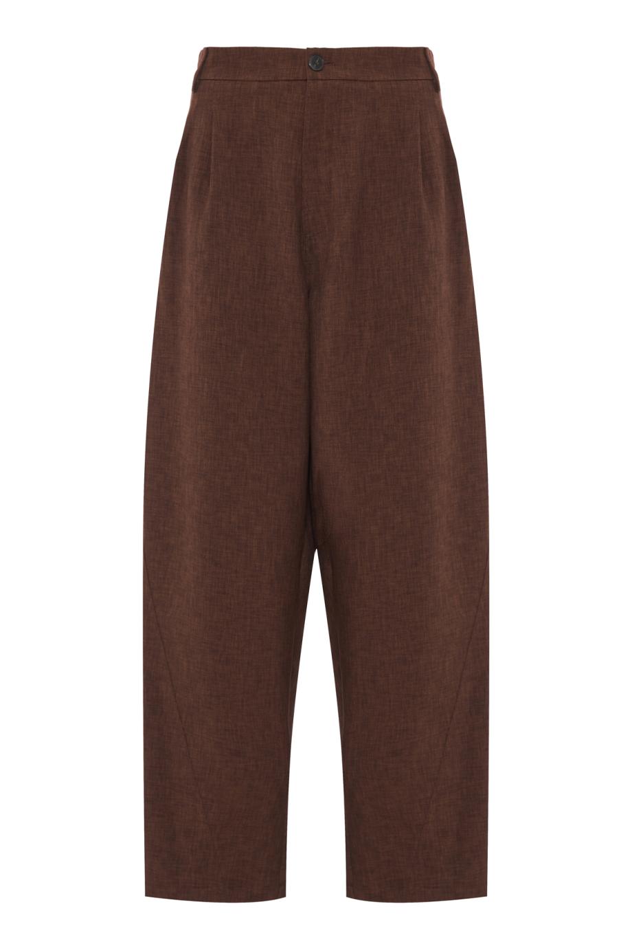 Phebe - cuff adorned wide-leg wool pants