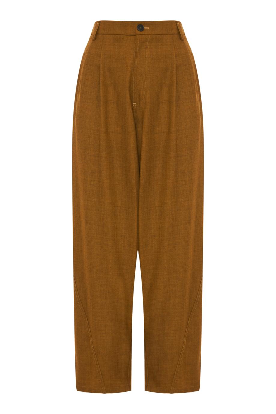 Phebe - cuff adorned wide-leg wool pants