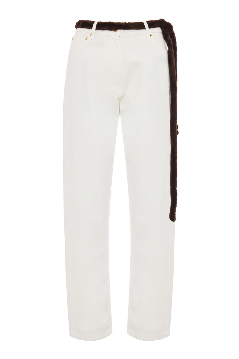 Naomi faux-fur trimmed cotton pants 