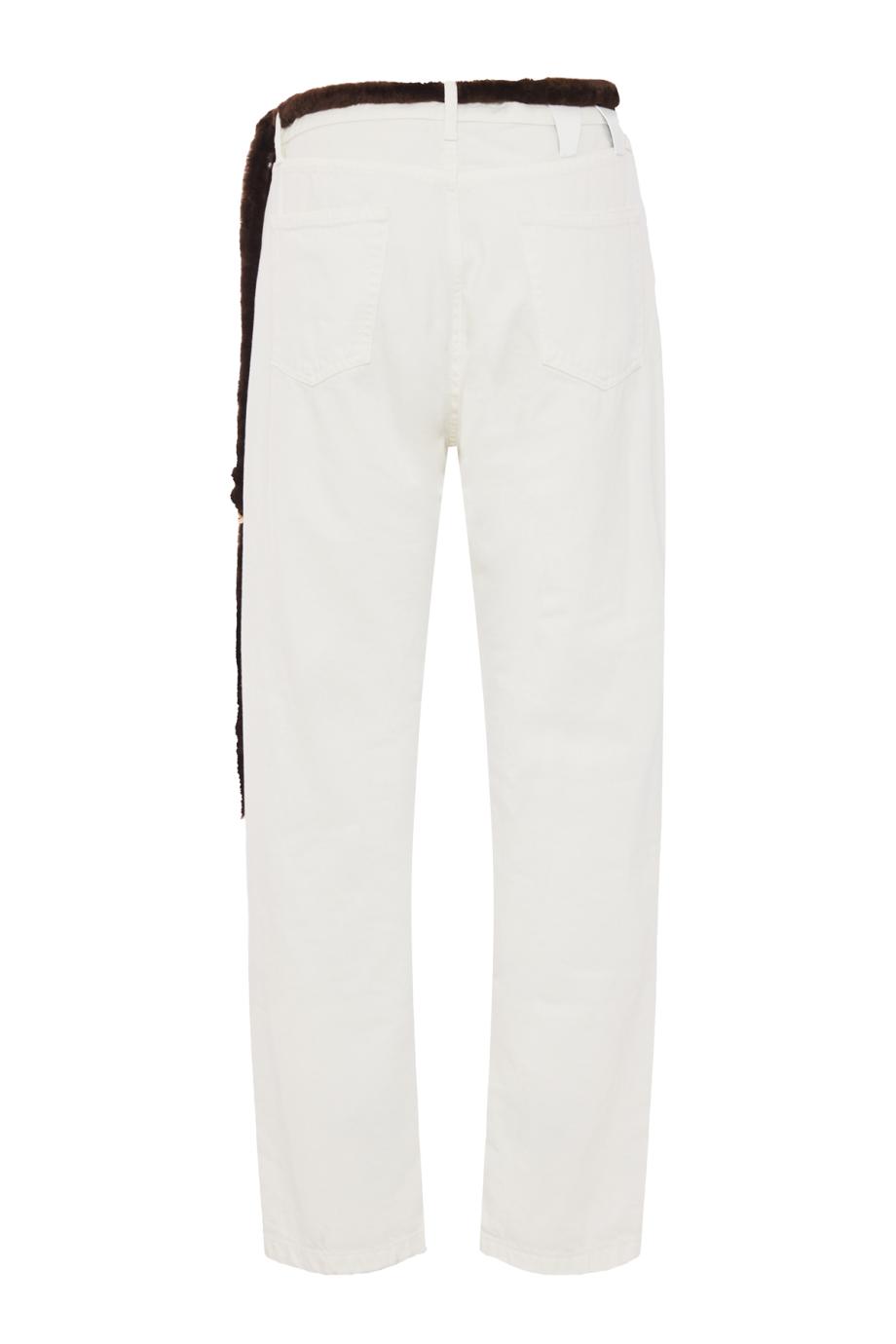 Naomi faux-fur trimmed cotton pants 