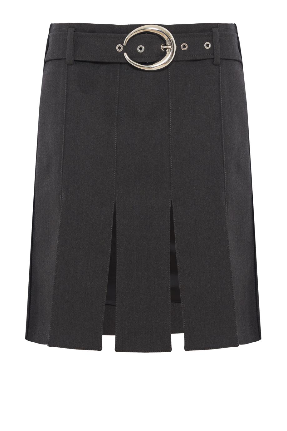 Pleated wool mini skirt 