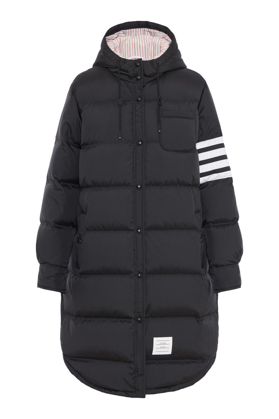 Shiny ripstop lightweight down filled 4-bar parka jacket