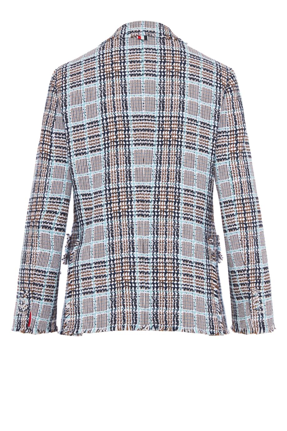Frayed plaid check Summer tweed jacket 