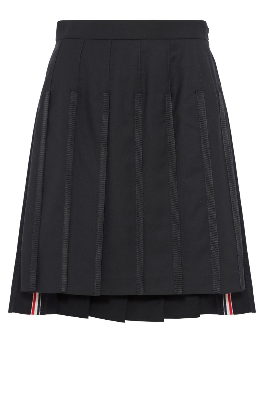 Super 120'S twill pleated skirt