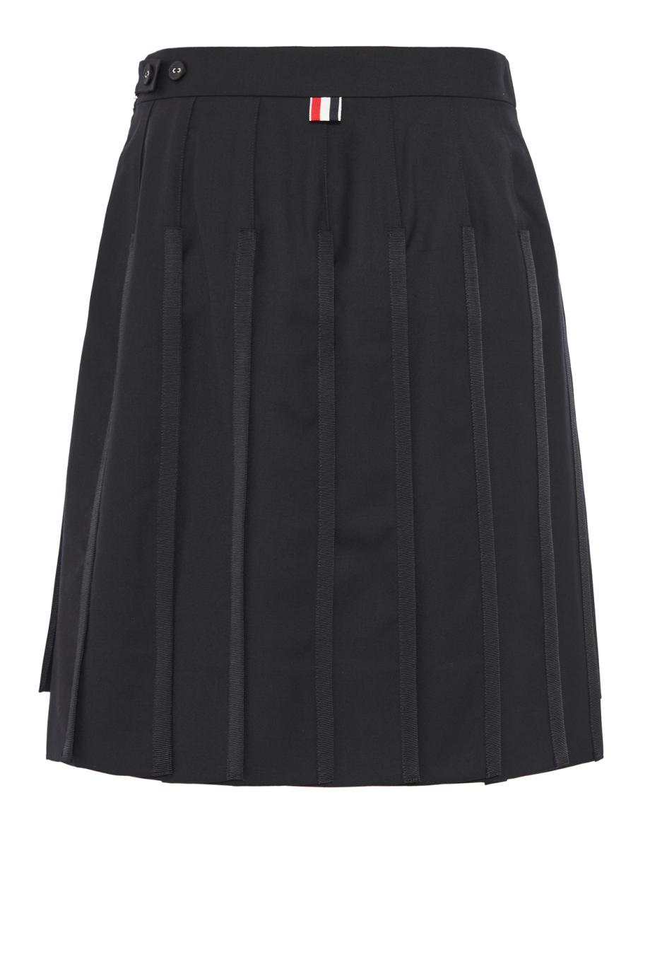 Super 120'S twill pleated skirt