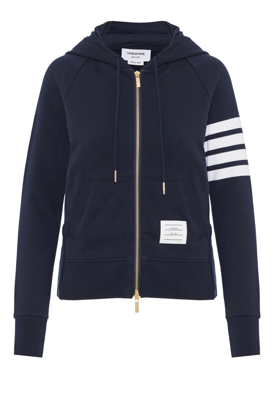 Classic loopback 4 bar zip hoodie