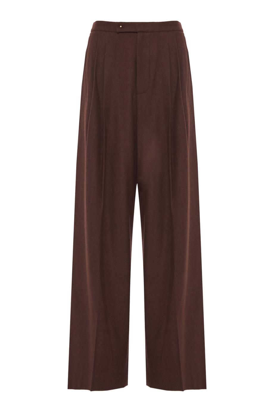 Italian Wool-Blend Pleated Wide-Leg Trouser